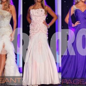 Tony Bowls Blush Pink Strapless Beaded Mermaid Prom Gown